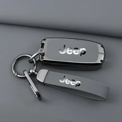 Leather Car Key Case Cover Shell for Jeep Renegade Compass Grand Cherokee for Chrysler 300C Wrangler Dodge Keychain Accessories