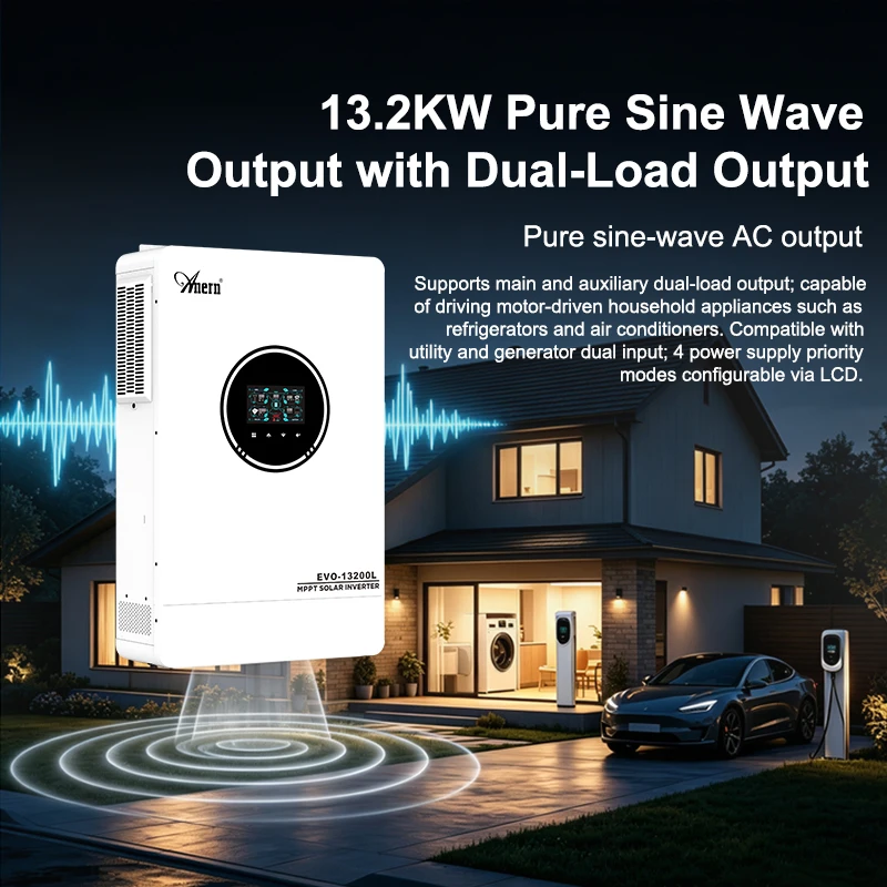 13.2KW 6.2KW 4.2KW Inverter 48V Hybrid Dual Output Off Grid 13200W 6200W 4200W Solar Inverters 24V MPPT 230V MAX PV 500Vdc