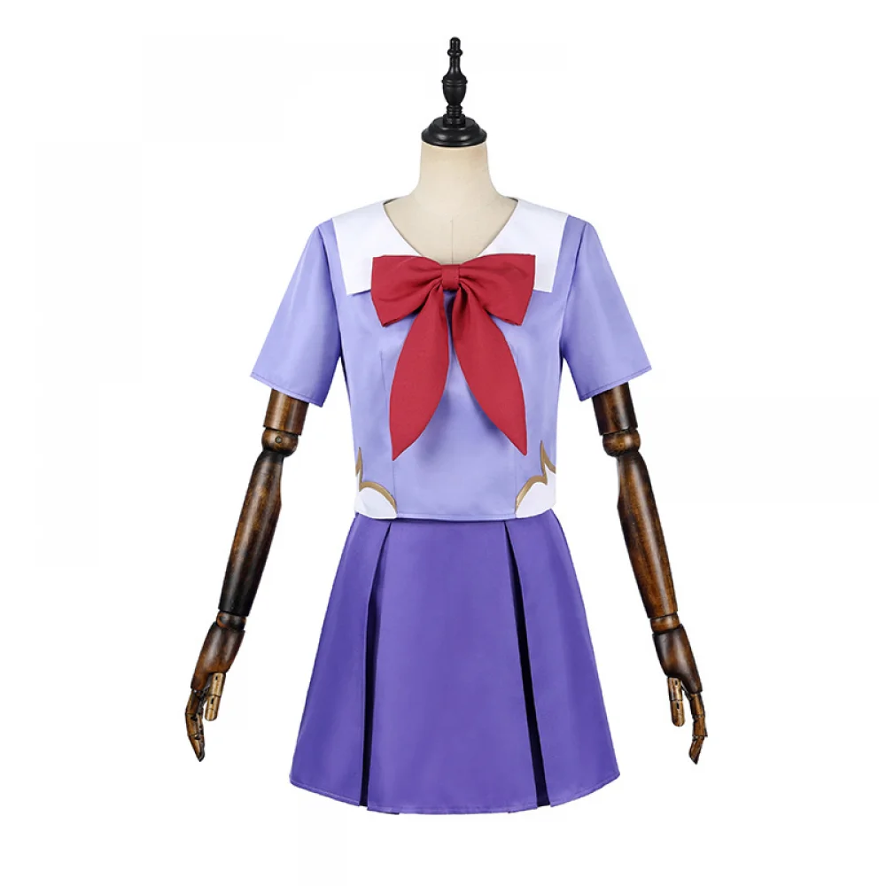 

Anime The Future Diary Gasai Yuno Mirai Nikki Cosplay Costume Girls Jk Uniform Purple Sailor Suits Mini Top Skirt Headgear Bow