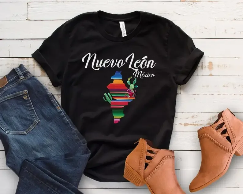 Nuevo León Monterrey Mexico Spanish Shirt, Mexican Latina Woman's T shirt, Gifts for Mexican Womens Tee, Latina T-shirt,