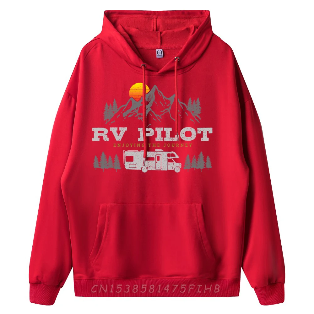 Rv Pilot Vintage Mountains Camping Road Trip Camper Printed Sweater Moderate Elasticity Streetwear Leisure