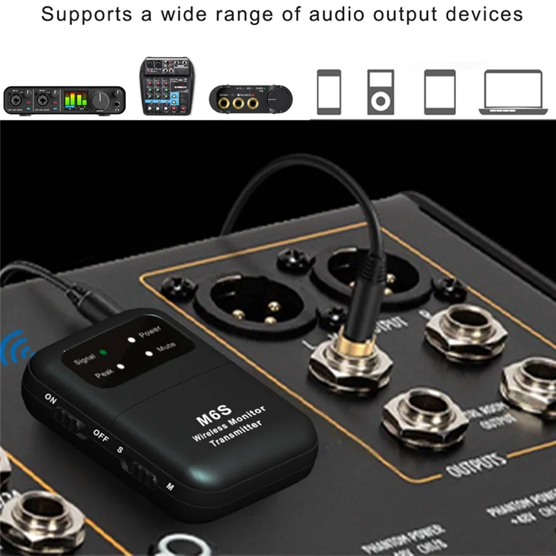 -PQWN 2.4Ghz ワイヤレスイヤホンモニター伝送システム充電式 IEM 送信受信機モノラル/ステレオスイッチ