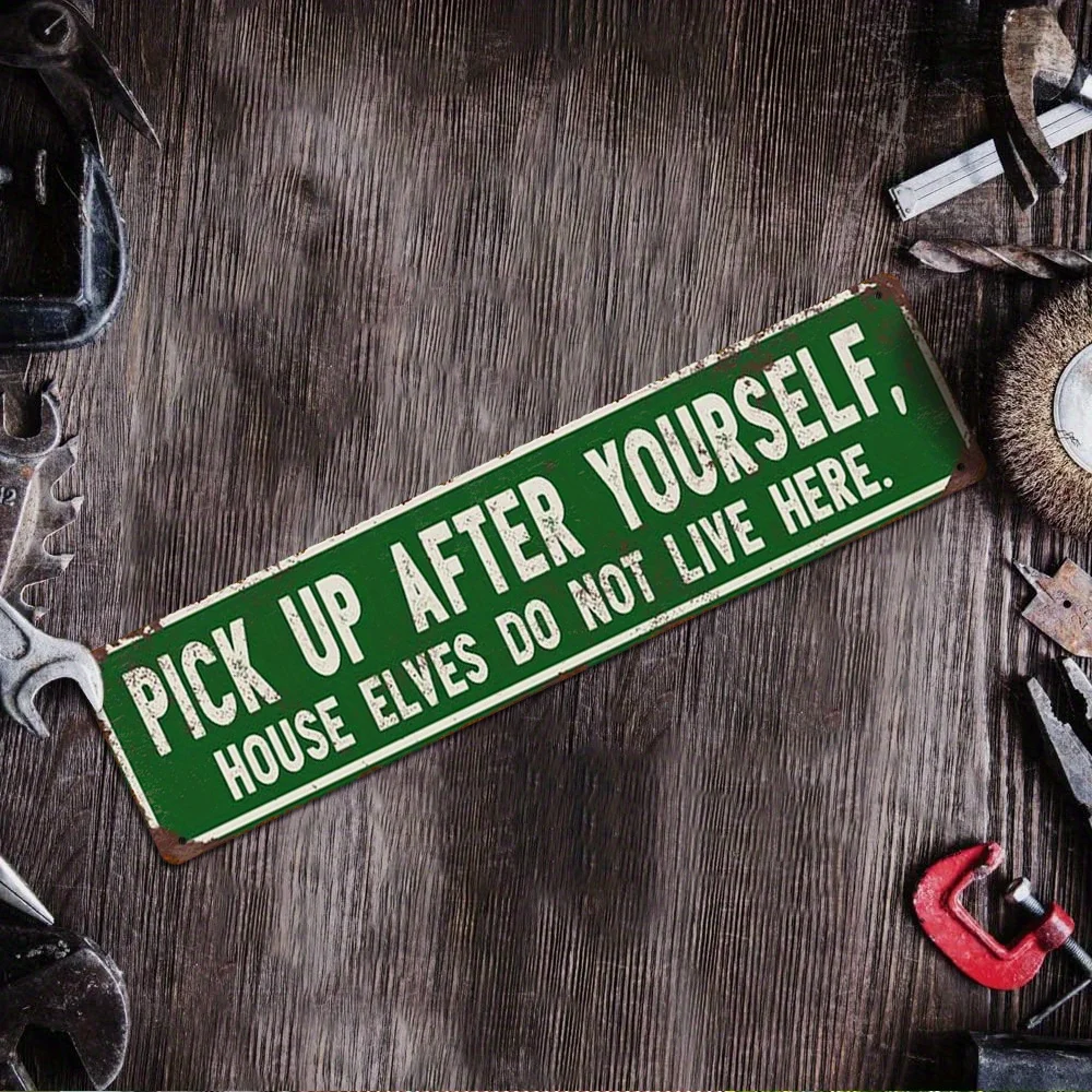 1pc Rustic  Tin Metal Sign Wall Art,
