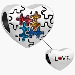 New Care for Autism Charm Beads Fit Luxury brand Charm Bracelet Female Genuine DIY Jewelry Making