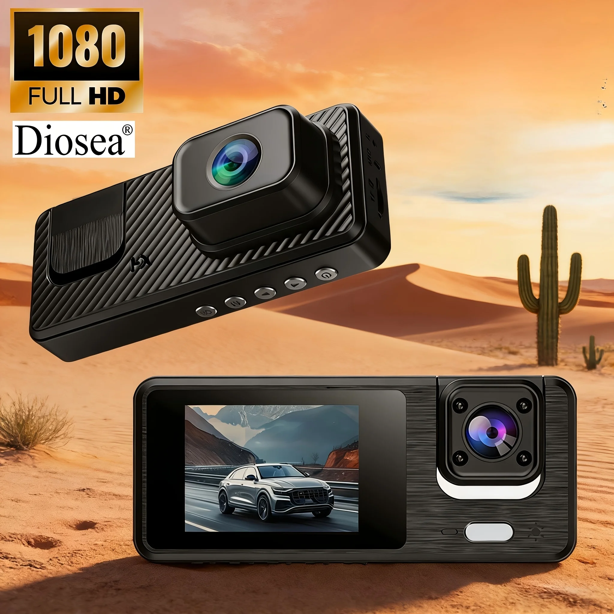 

Видеорегистратор DIOSEA HD 1080P с 2-дюймовым экраном, 3-канальный, с Wi-Fi, 3 объективами, для парковки, автомобильный видеорегистратор