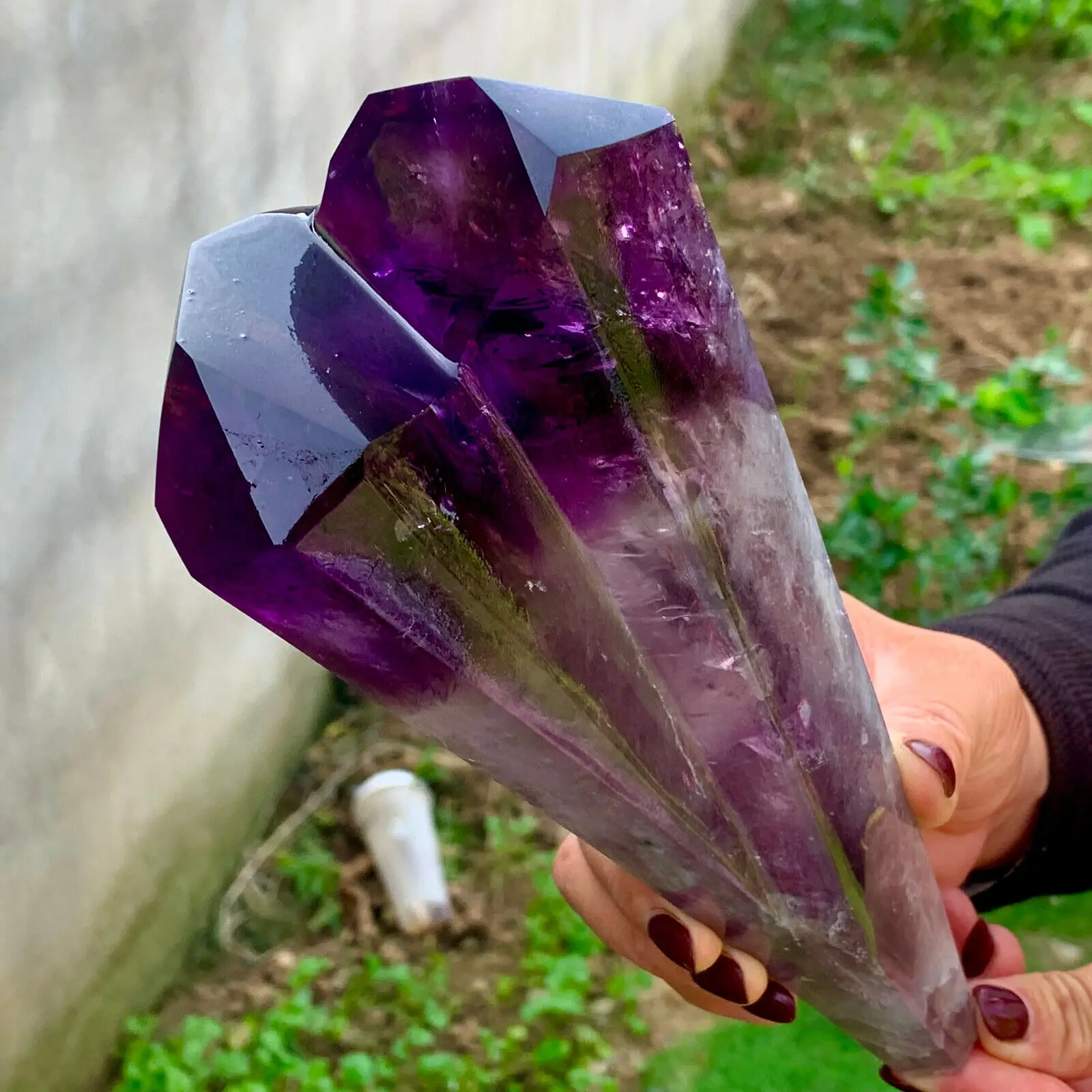 Top Natural Amethyst Scepter Reiki Healing Energy Gem Room Decoration Gift