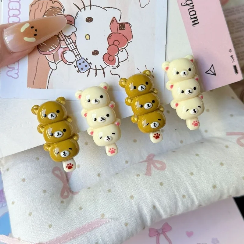 لطيف Rilakkuma دبوس الشعر الكرتون الجانب حافة الانفجارات كليب حلاوة فتاة إكسسوارات الشعر أدوات ماكياج هدية عيد ميلاد أنيمي المحيط
