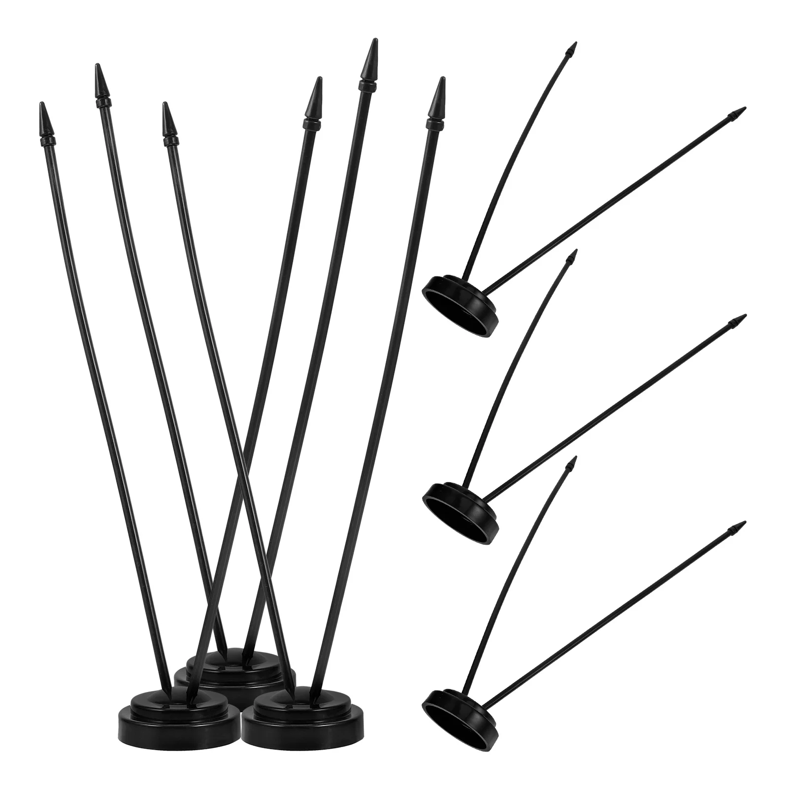 

1 set Holders 2 Holes Base 32cm Tips Portable Outdoor Flag Holder Home Decor