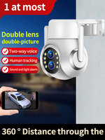 2MP 1080P TC108 390Eyes APP Dual Lens  Full Color  AI Humanoid  PTZ IP Camera  Motion Detection Home Security CCTV Baby Monitor