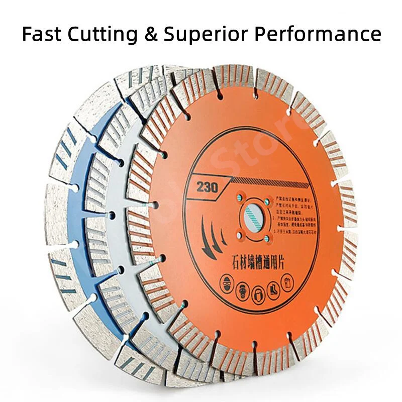 1PC 230mm 9 Inch Diamond Turbo Saw Blade with Slant Protection Teeth for Stone Marble Granite Concrete Cutting Wheel Disc Tools