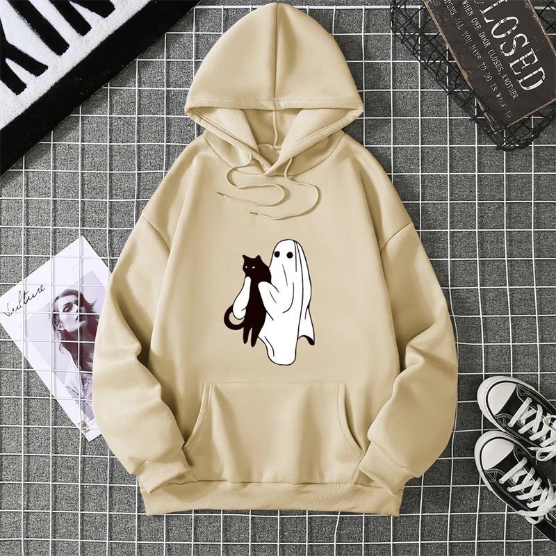 هالوين الطباعة الجرافيكية الخريف والشتاء القطن الخالص الرجال والنساء هوديس عارضة في الهواء الطلق الشارع الرياضة التدريب العلامة التجارية