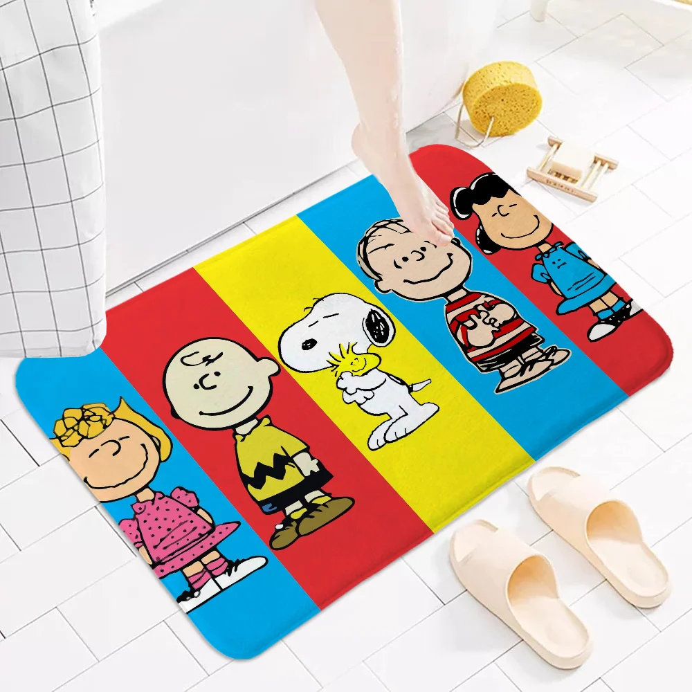 Bath Mat Rug Bathroom Foot Mat Non-slip Mat Small Floor Mats Door Mat Snoopy Carpets Entrance Carpet for Kitchen Rugs Doormat