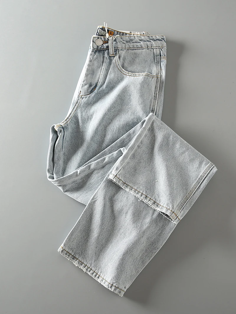 

Ретро-джинсы американского стиля, светло-голубые, мужские, свободные, повседневные, прямого кроя, длинные брюки, весна-лето, новые, молодежные, популярные, деним