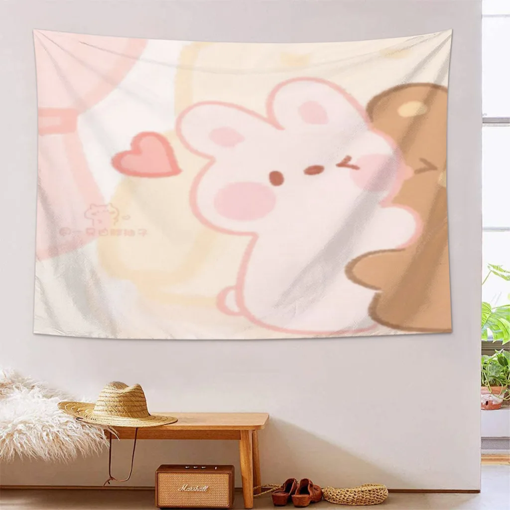 Cute Bear Tapestry Home Decoration Bedroom Colored Tapestry Living Aesthetic Macrame Wall Hanging