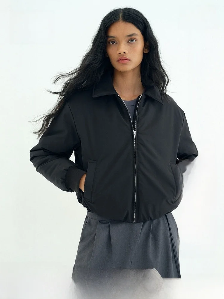 

Модная хлопковая куртка женская зимняя теплая из 100% полиэфирного волокна H&M, стильное уютное зимнее пальто/верхняя одежда