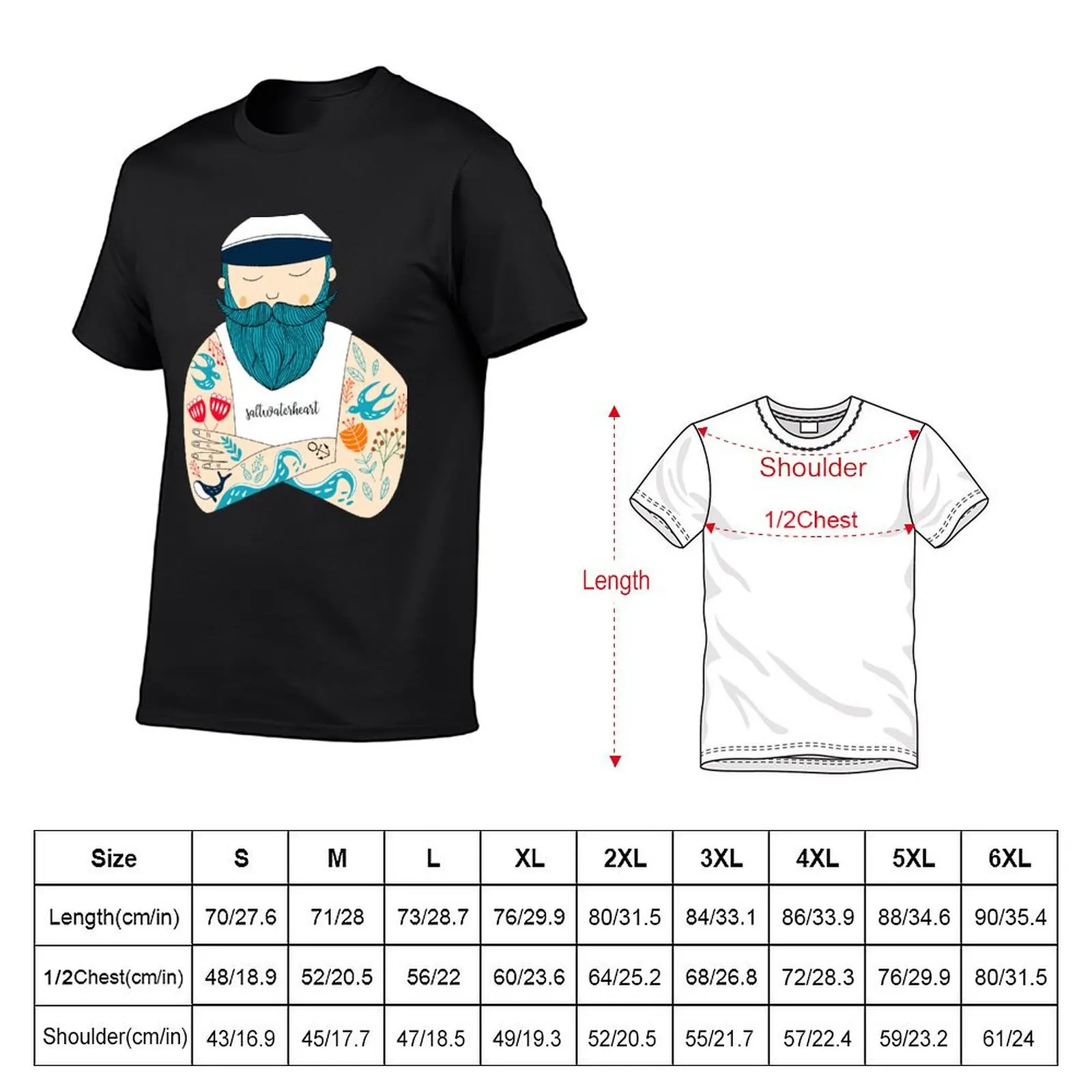 Tattooed, bearded, Scandinavian sailor. A gift from the coast T-Shirt Aesthetic clothing anime mens graphic t-shirts