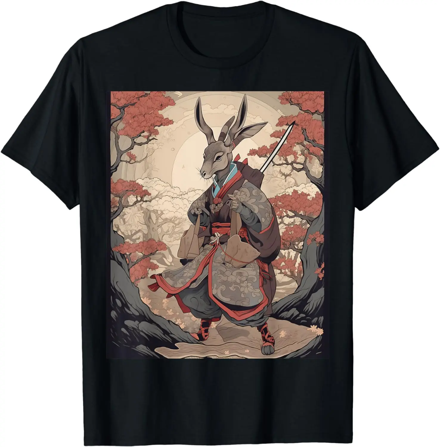 2024 New Cute Kangaroo Fashion Shirt Japanese Art Retro Short T-shirt