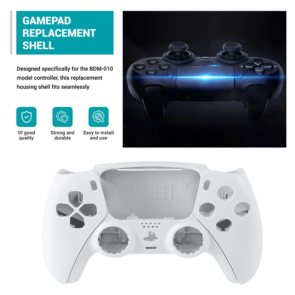Parte di riparazione per PS5 BDM-010 Custodia per controller Shell Controller di gioco Cover Shell con pulsanti Bianco