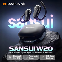 Sansui W20 Open Ear Bluetooth Earphones 360° Stereo Sound Bluetooth 5.4 Headphone Secure Fit Sports Wireless Headsets HD Calls