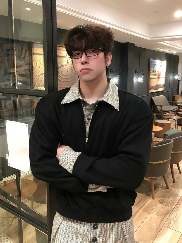 

Мужская толстовка с воротником-стойкой на молнии, с длинным рукавом, осенне-зимняя, базовый слой, повседневная, свободного кроя, из полиэстера