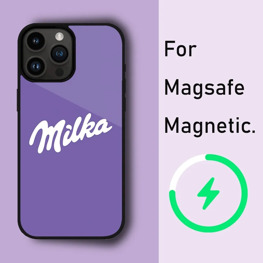 Milka Chocolate Phone Case For iPhone 15 14 13 12 11 Pro Max Plus Phone Magnetic for Macsafe Cases Cover