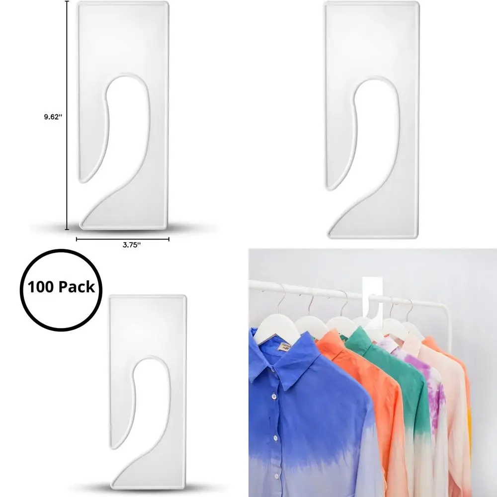

Набор из 100 разделителей для вешалок для одежды и бирок с размерами для эффективной организации гардероба (белые)