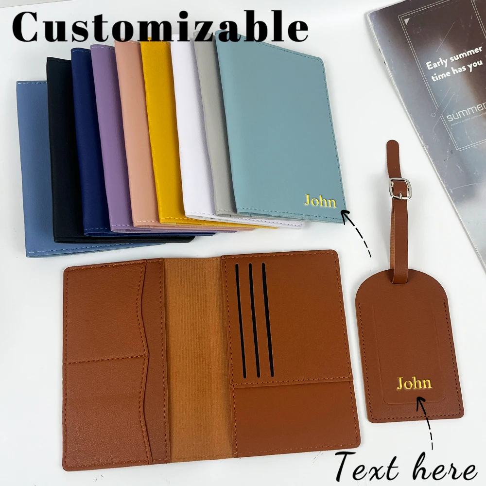 

Набор из кожаного чехла для паспорта и багажной бирки с индивидуальной гравировкой, многофункциональный, с несколькими отделениями и слотами для документов.