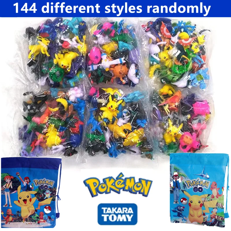 144 Style Pokemon Figure Toys Anime Pikachu Action Figure Model Ornamental Decoration Collect Toys For Children\'s Christmas Gift