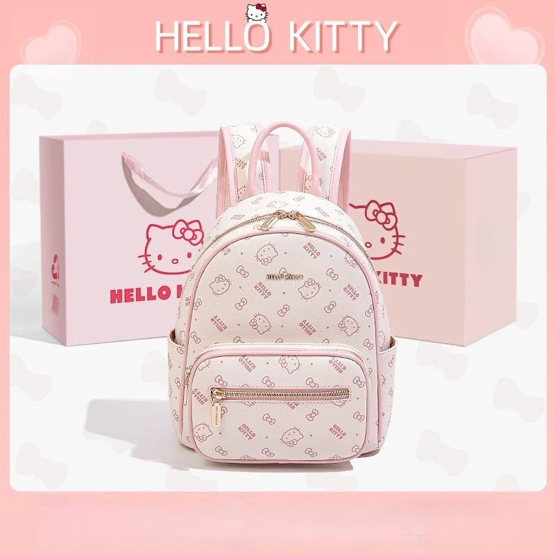 

Kawaii Hello Kitty Fashion Backpack Anime Cute Girl Advanced Versatile Outdoors Travel Bag Christmas Gift with Gift Box New
