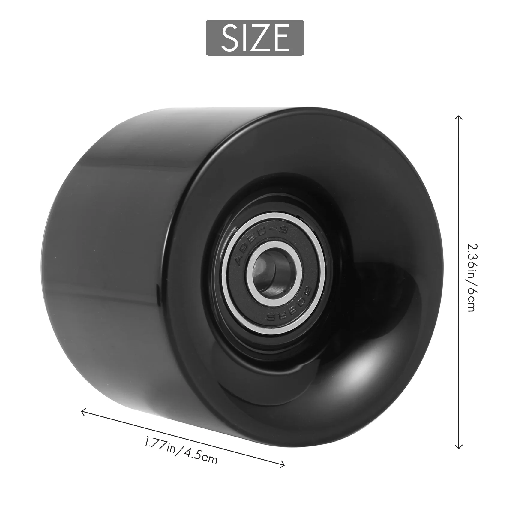 A64T-Pack 4 ล้อสเก็ตบอร์ด 60 มม. + ABEC-9 แบริ่งเหล็กและ Spacers Cruiser ล้อ