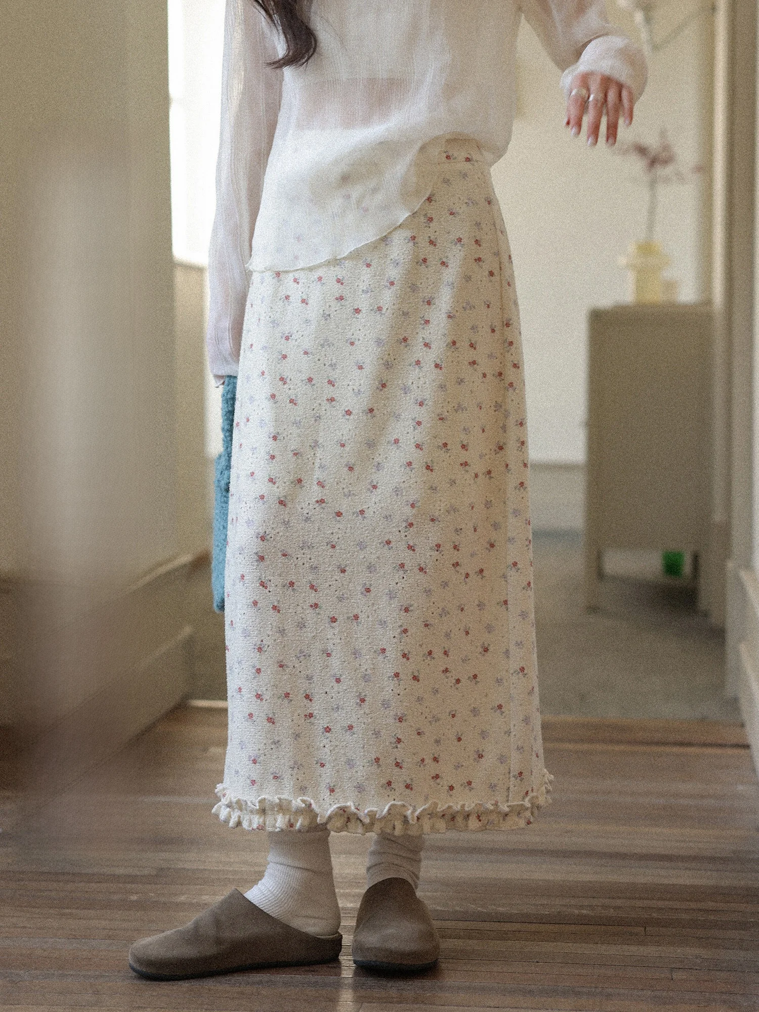 

Ele Floral ter Ne Dr Women's Spring Summer Faion High Waist Slim Fit Skirt Gentle Sle Chinese Brand