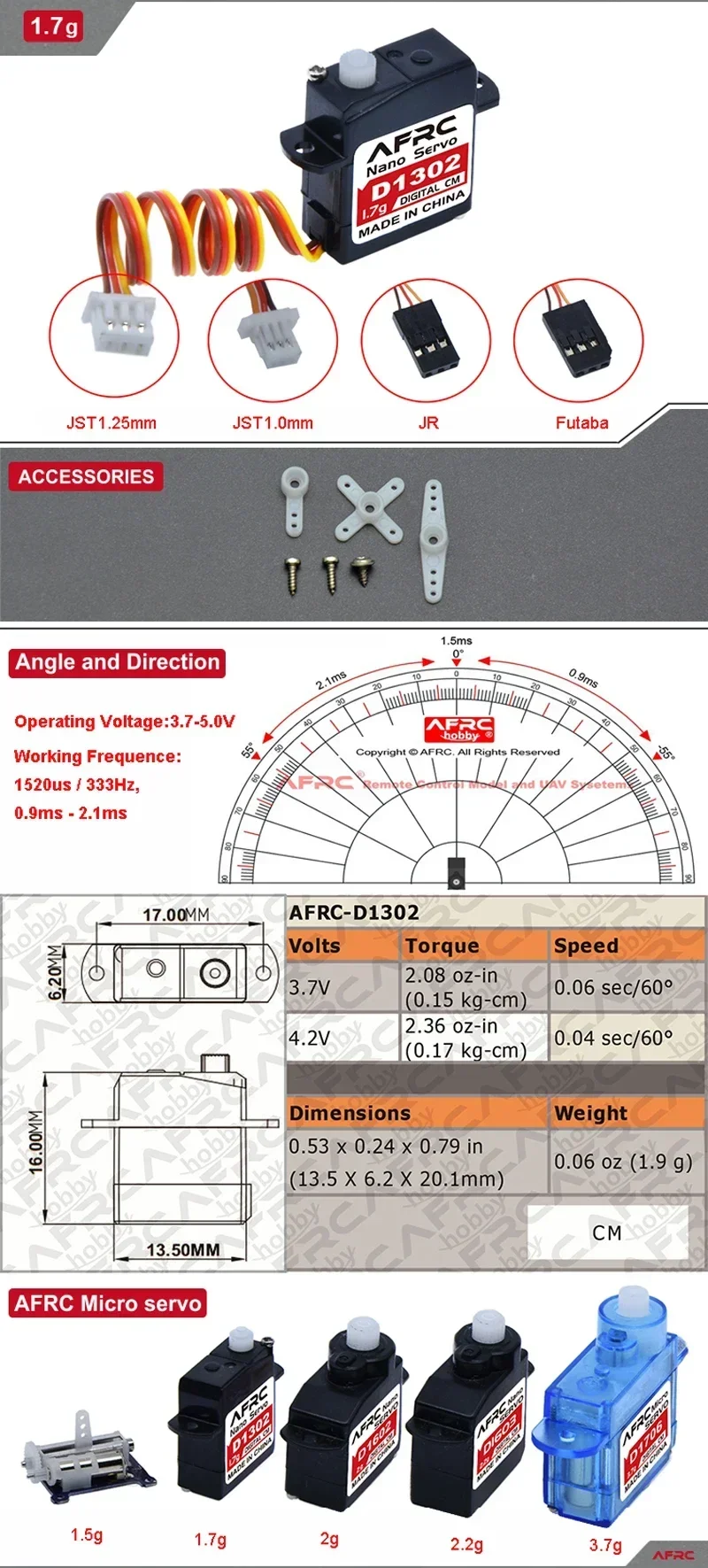 تخليص محدود D1302 1.7 جرام عزم دوران كبير أجهزة نانو رقمية صغيرة #5