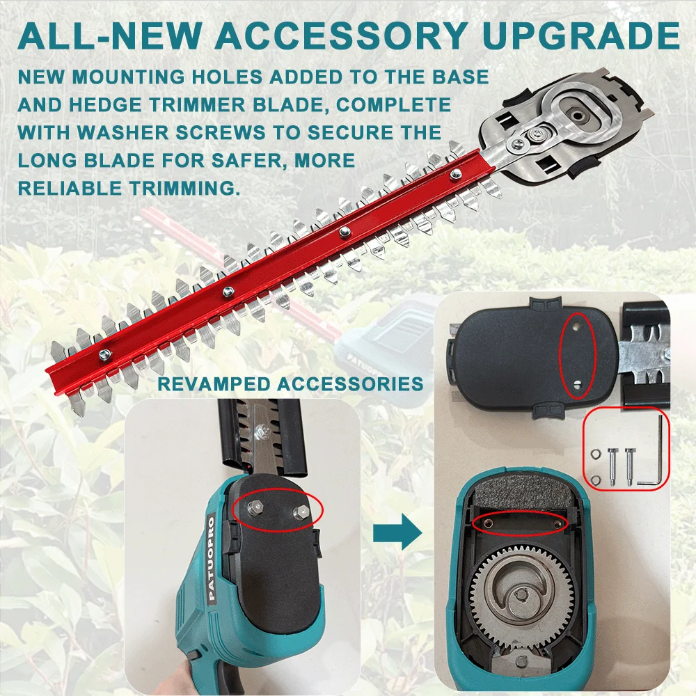 2 IN 1 Cordless Electric Hedge Trimmer Shears 21v Rechargeable Handheld Grass Cutter Garden Hedge Trimmer Fit Makita 18V Battery