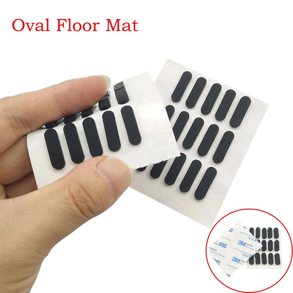 

10Pcs Self Adhesive Anti-slip Oval Rubber Mat Width 3~5mm Thickness 1.5mm Furniture Cabinet Equipment Feet Pad Floor Protectors