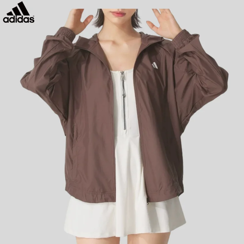 adidas Washed Vintage Woven Jacket Spring Retro Grunge Soft Loose Street Outer TopJX7381 1PCS