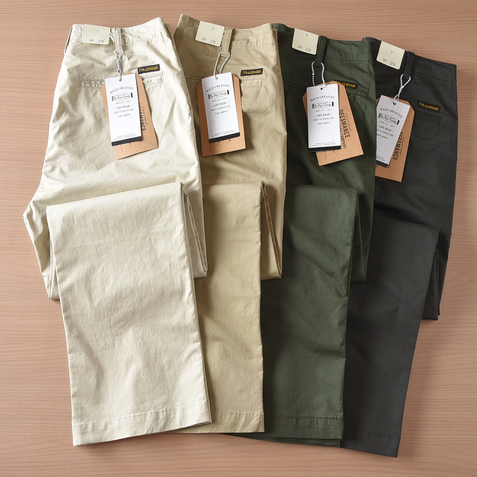 Summer New American Retro Lightweight Breathable Comfortable Solid Color Cargo Pants Men's Multi-pocket Straight Casual Trousers