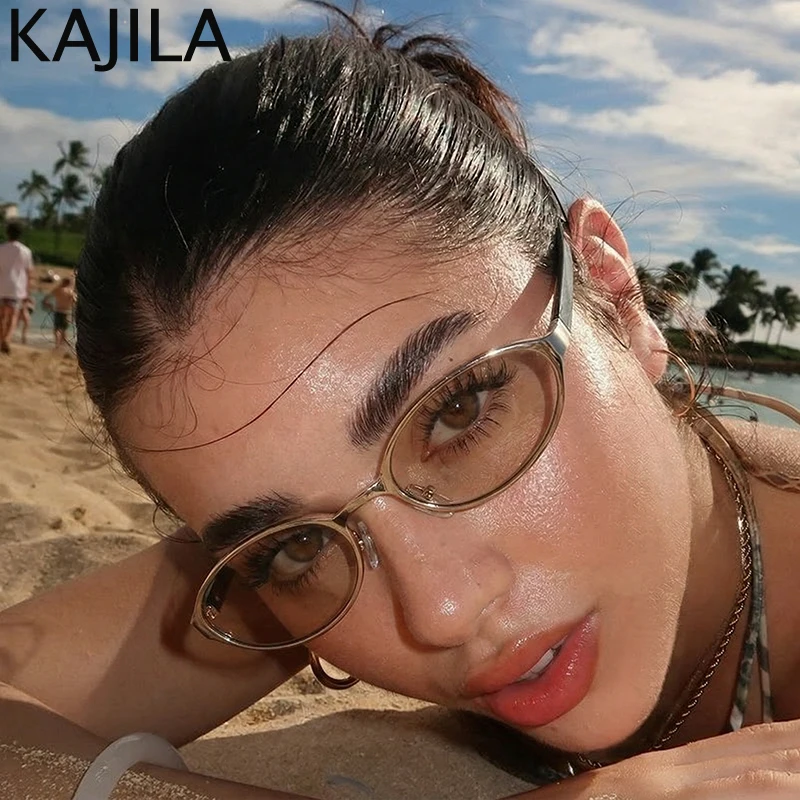 

Y2K Punk Small Oval Sunglasses Women 2026 Luxury Designer Fashion Vintage Streetwear Eyewear Retro 90s Sun Glasses Travel Shades