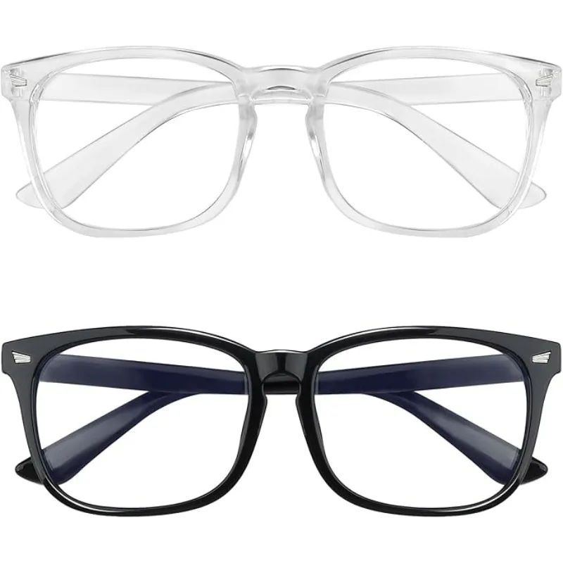 Gafas portátiles con bloqueo de luz azul, gafas con montura cuadrada de leopardo negro, gafas para ordenador de oficina con rayos azules para hombres y mujeres