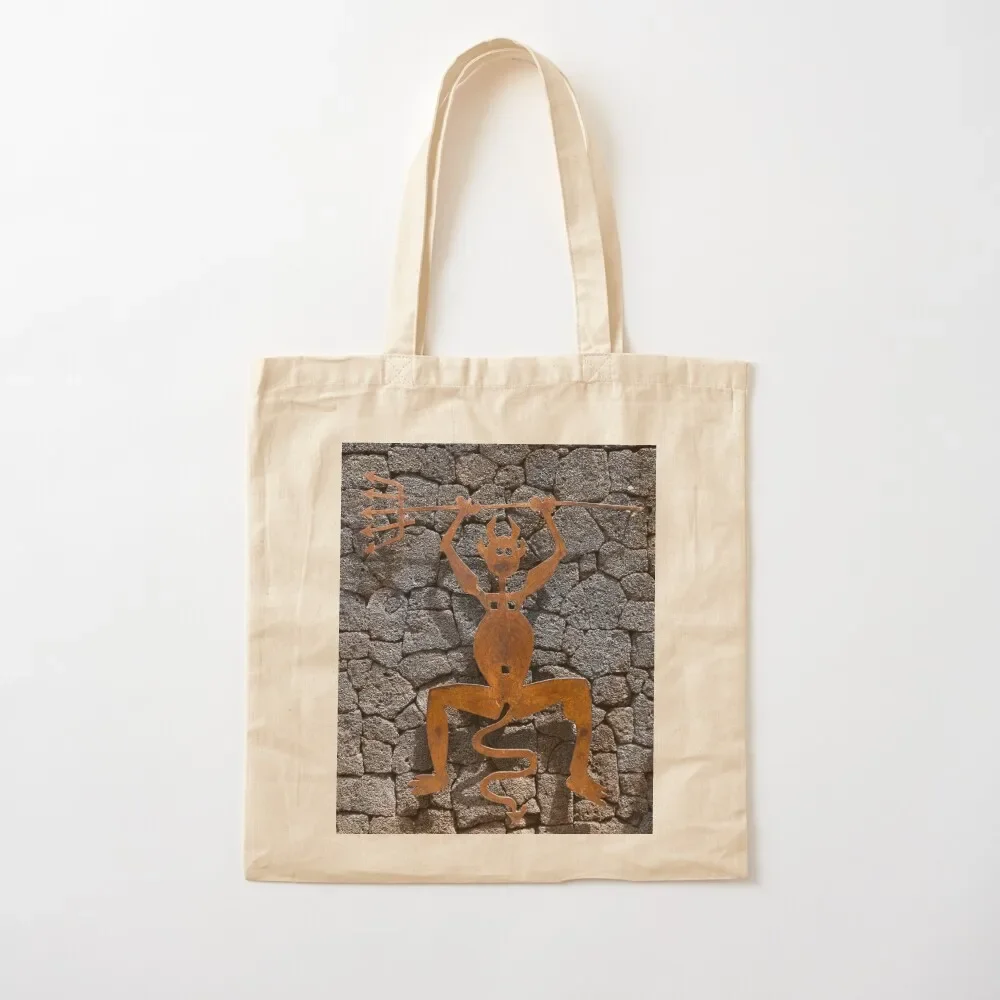 

El Diablo sculpture Lanzarote Tote Bag tote canvas bags for women university