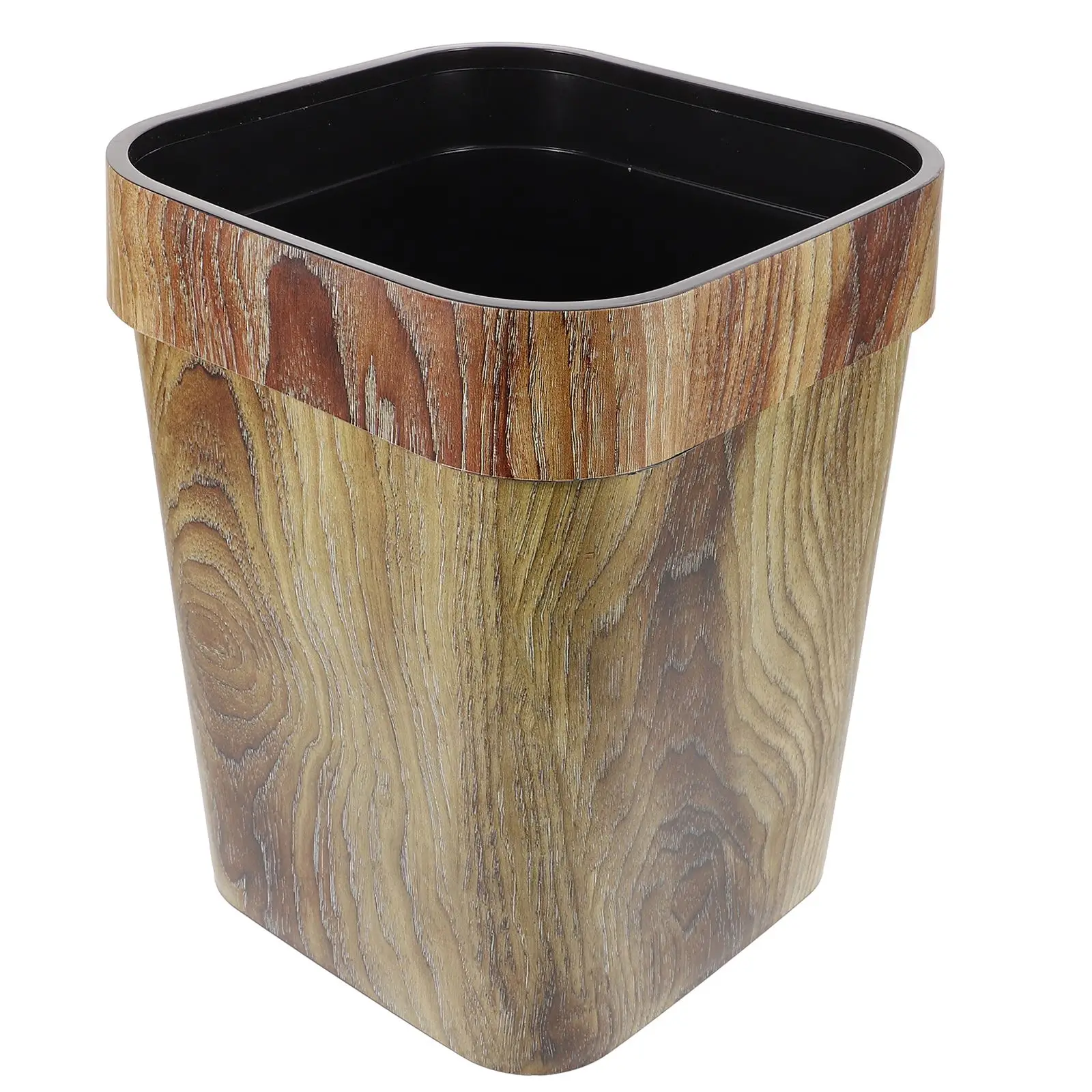 Garbage Trash Can Waste Container Bin Wood Wooden Wastebasket Plastic Small Basket Paper Kitchen Vintage Bins Retro Square