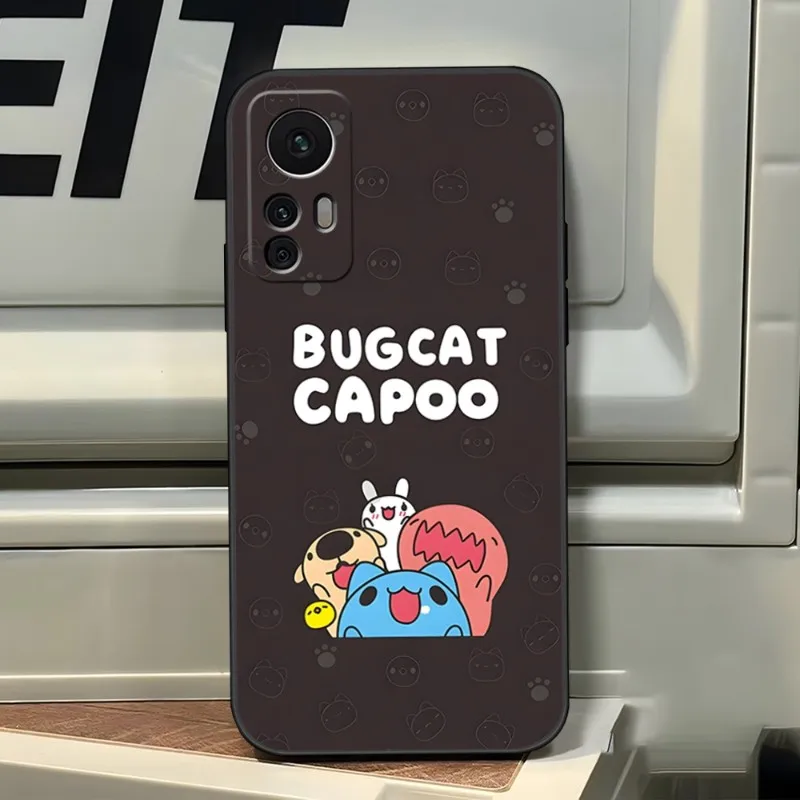 Funda de teléfono con diseño de gato para Xiaomi, carcasa con diseño de cómic de gato Bugcat Capoo para modelos 13, Poco F3, X4, M4, M3, X4, GT 9, 12, 11T, 11, 9T, 9SE, 11i Pro, Ultra note 10 Lite