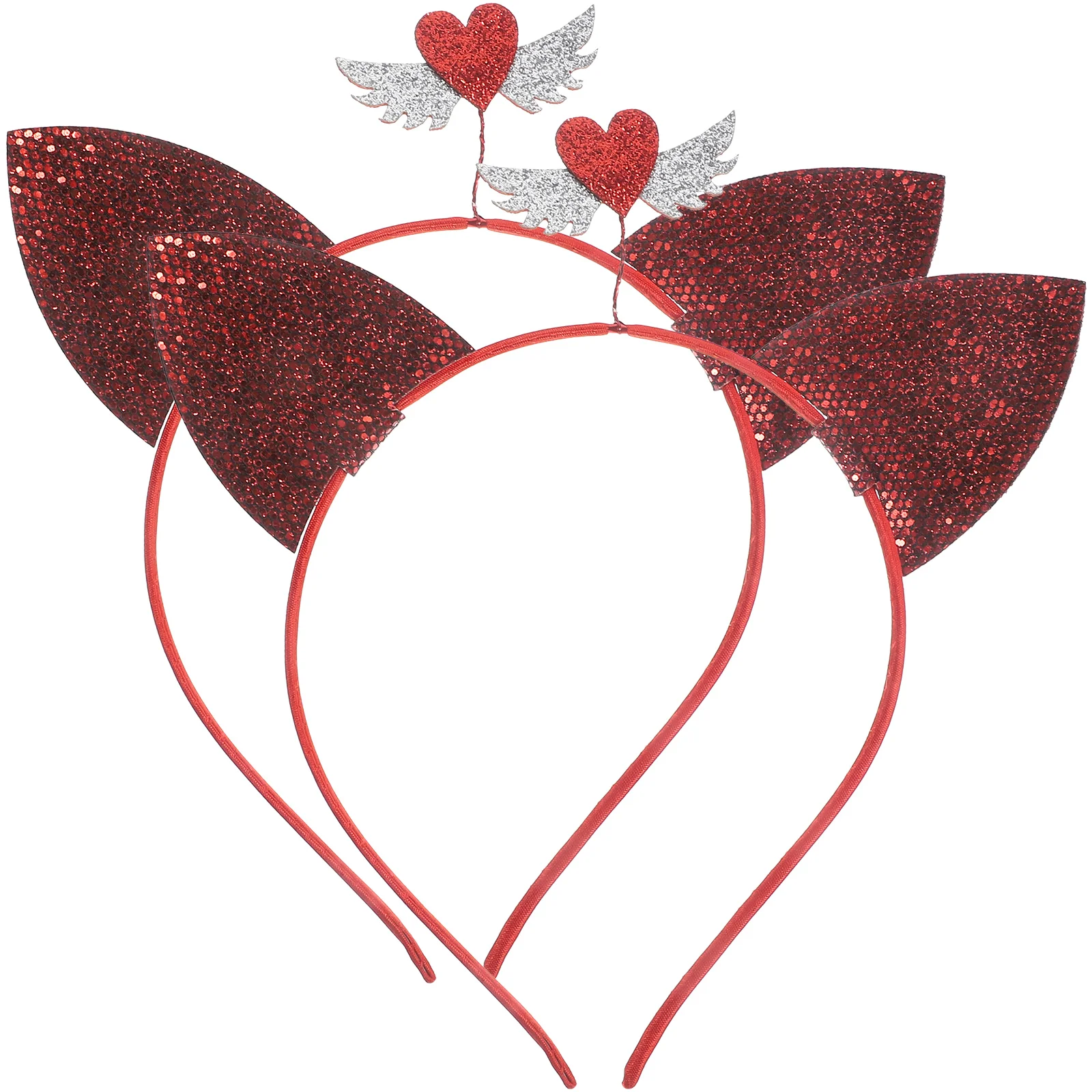 

2pcs Wing Headb s Valentine Adults Holiday Party Headdress Hair Care Styling Valentine Heart Headb Accessories