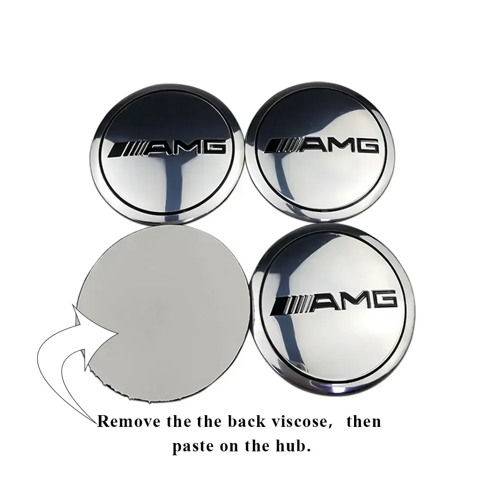 4Pcs 56mm Outer Diameter for Mercedes Benz Car Wheel Hub Sticker AMG W203 W204 W205 W209 W210 W211 W212 W176 W166 Rim Decoration view 6