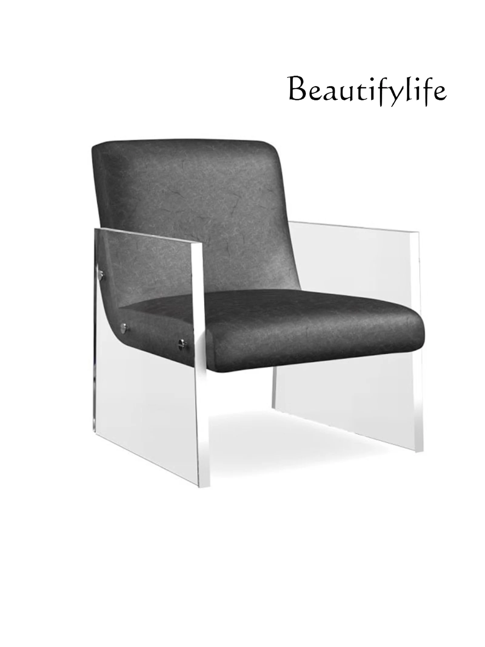 

Nordic Style Modern Simple Transparent Acrylic Leisure Chair Organic Glass Material Couch Combination