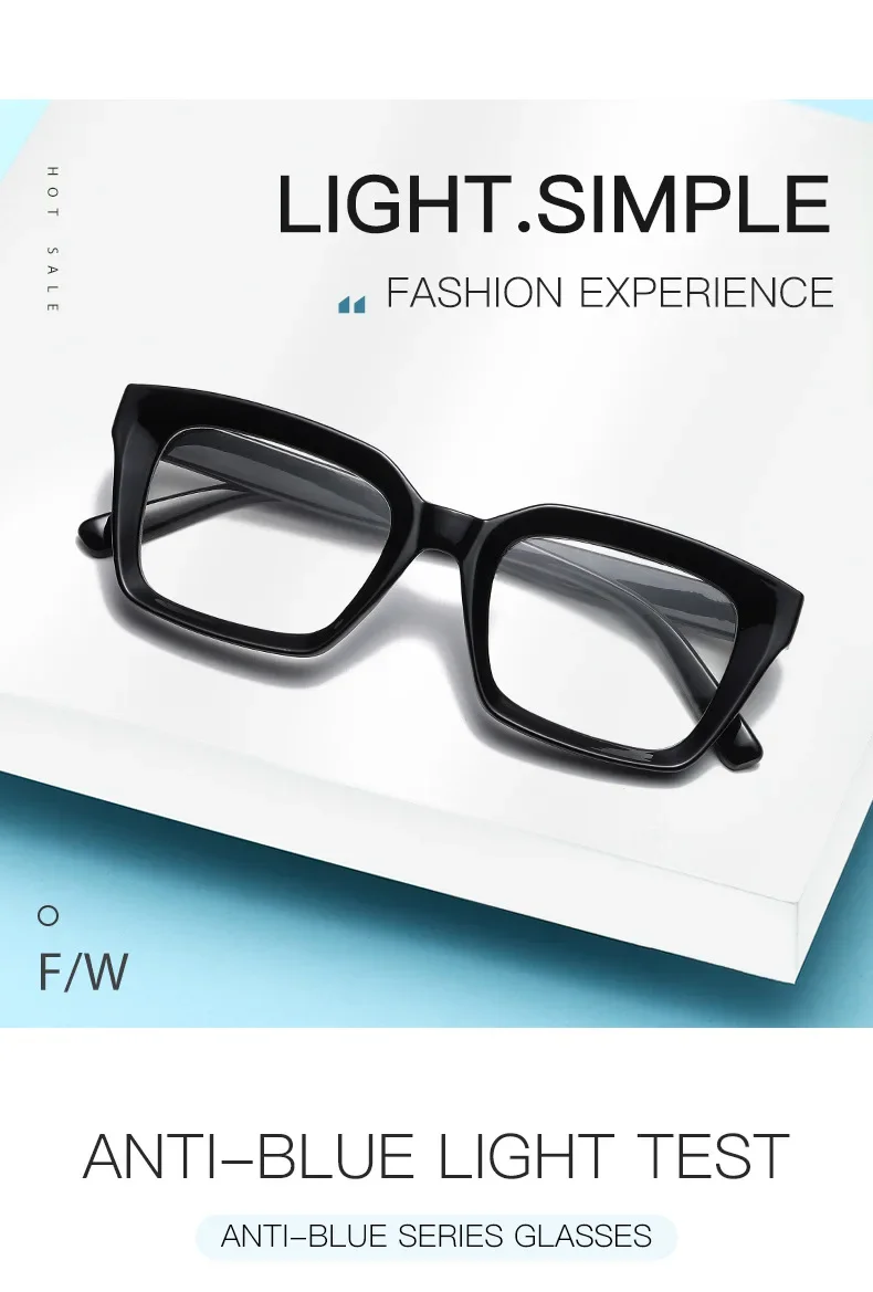 Unisex Transparente Quadratische Lesebrille Für Frauen Mode Übergroßen Anti Blau Licht Computer Männer Brillenfassungen – Detail 3