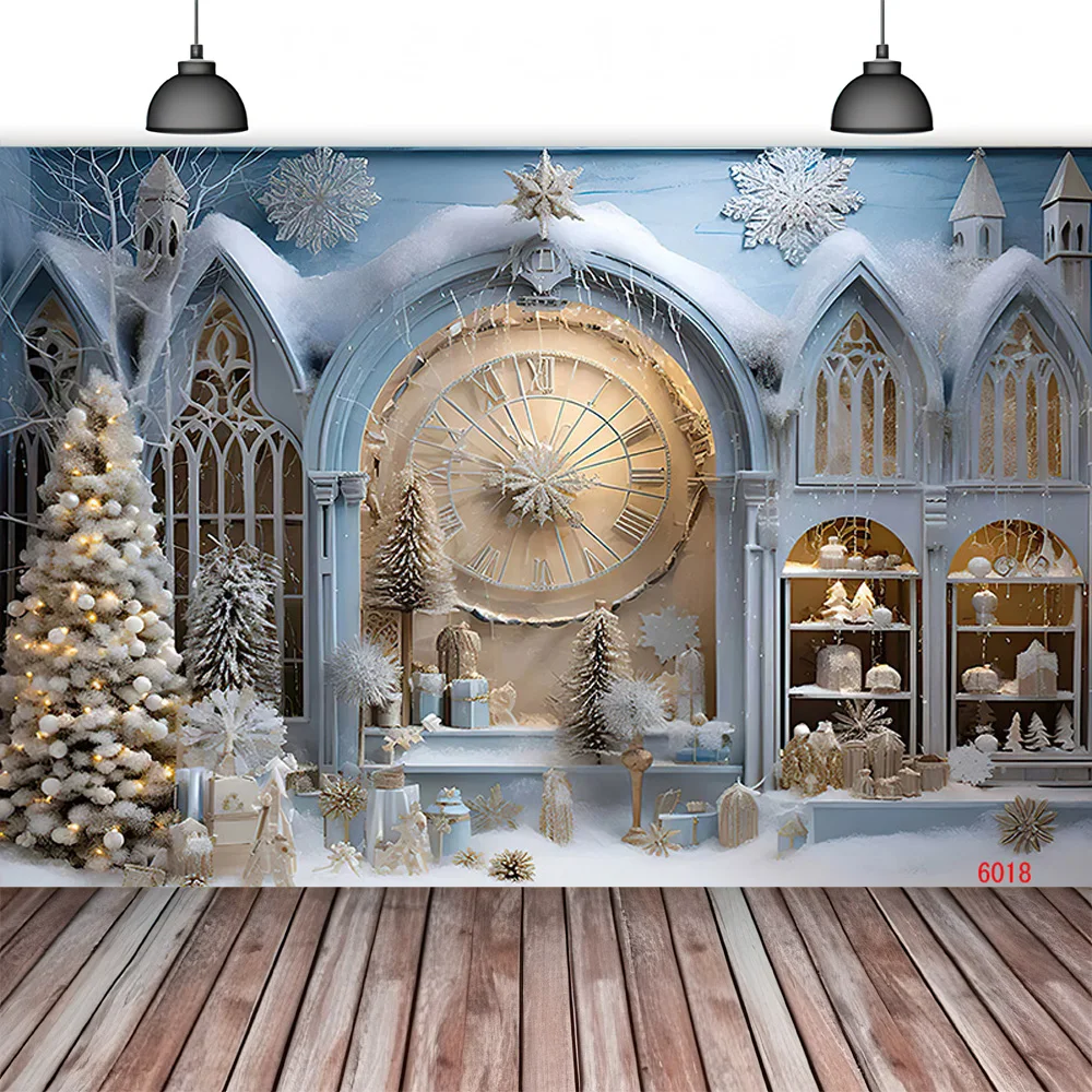 Winter Wonderful Christmas Day Flower Wreath Photography Backdrops Props Indoor DecorationXmas Eve New Year Background RD-106