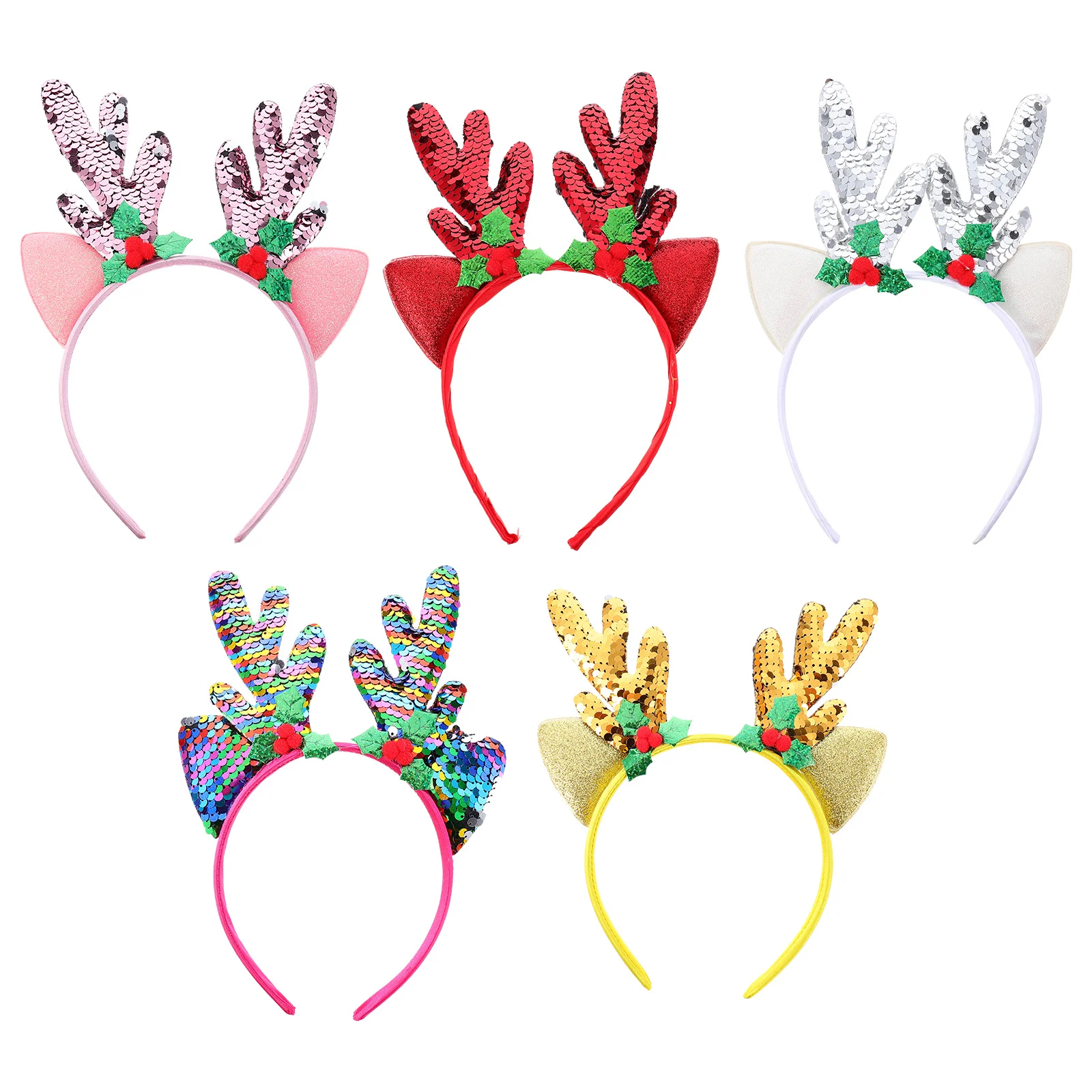 

5pcs Christmas Hair Hoop For Christmas Headband Adults Holiday Party Cosplay Xmas Headband Hair Accessories
