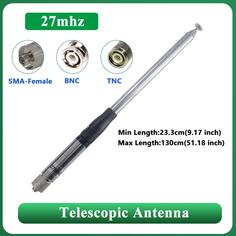 

27MHZ Telescopic Antenna Connector Aerial For Short Wave Radios Walkie Talkie Rod Antenna