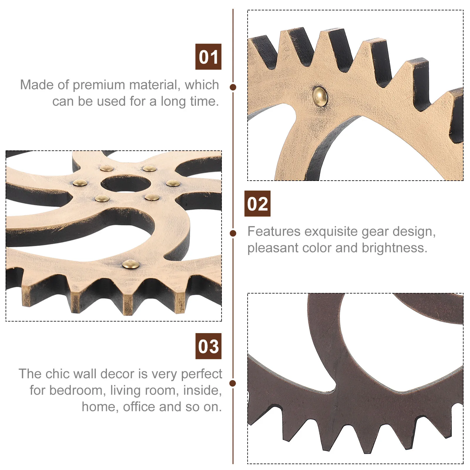 

Rustic Wooden Gear Wall Home Bar Decor Supply Hanging Decor Industrial Style Coffee Shop Retro Gear nament Photography Prop
