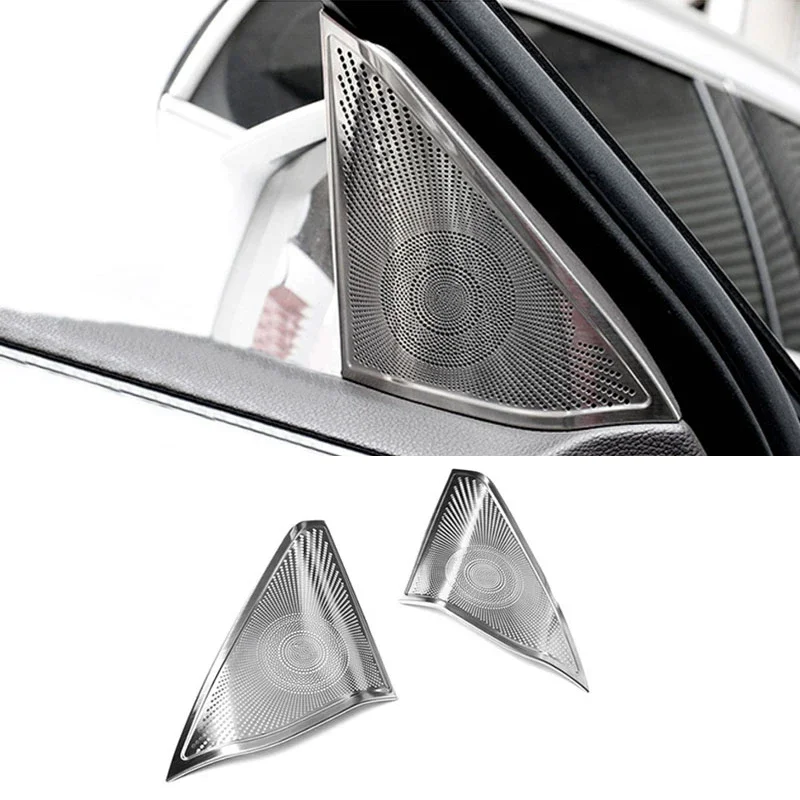 

For Mercedes-Benz E Class W212 10-15 2x Car Front Door Speaker Panel Decorate Cover Trim Car Interior Accessories